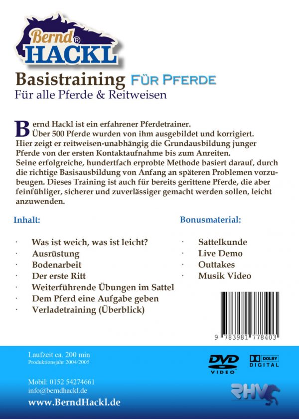 Bernd Hackl: Basistraining für Pferde (DVD/Online-Streaming) – Bild 2