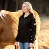 7P-Kollektion ZIP-Jacke Damen schwarz / Stickung pink-blau – Bild 2