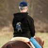7P-Kollektion Hoodie Herren schwarz / Stickung beige-blau