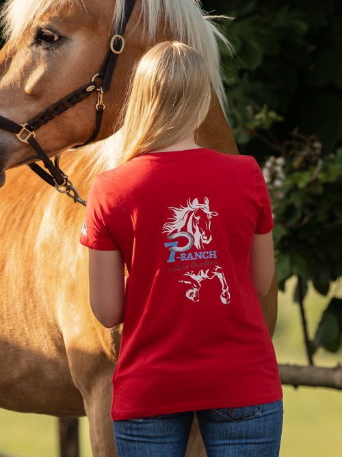 7P-Kollektion T-Shirt Damen rot V-Neck