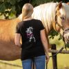 7P-Kollektion T-Shirt Damen schwarz V-Neck