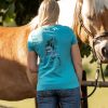 7P-Kollektion Rundhals-T-Shirt Damen Swimming Pool