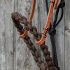 Kopfstück Loping Hackamore einseitig verstellbar helles Leder – Bild 4