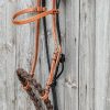 Kopfstück Loping Hackamore einseitig verstellbar helles Leder – Bild 2