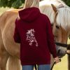 7P-Kollektion Hoodie Damen burgundy / Stickung beige-grau
