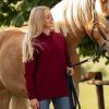 7P-Kollektion Hoodie Damen burgundy / Stickung beige-grau – Bild 2