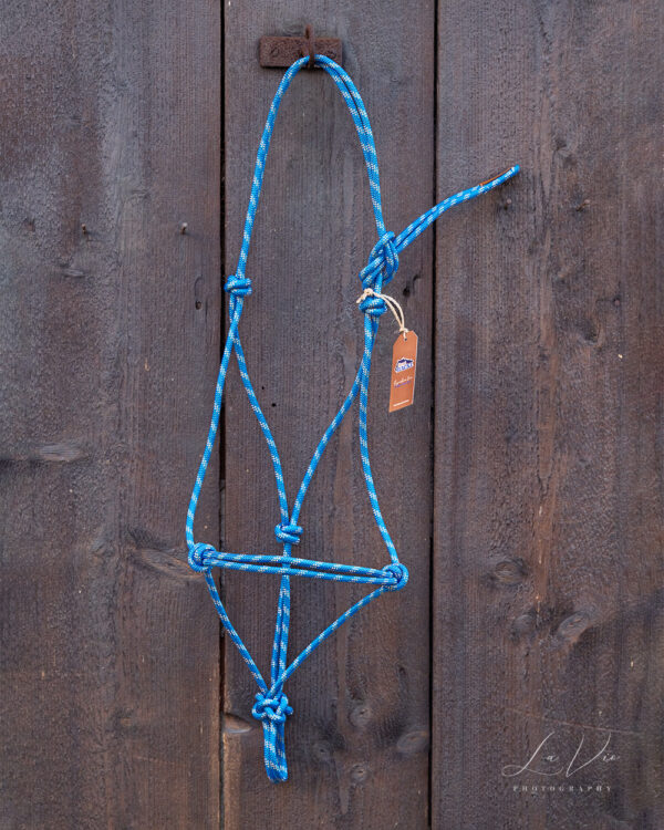Knotenhalfter 7P-Ranch-Brand / Standardgröße / Stiff / blau-silber