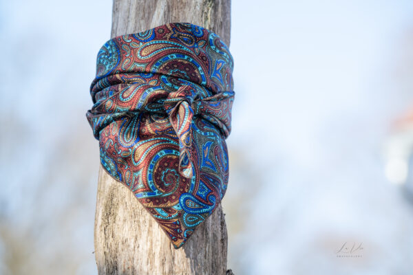 Halstuch / Wild Rag - Türkis Paisley – Bild 2