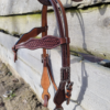 Kopfstück Tooled - Fut. Stirnband, dunkles Leder, beidseitig verstellbar – Bild 4