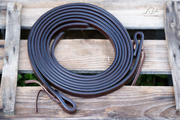 Split Reins / Offene Zügel, dunkles Leder