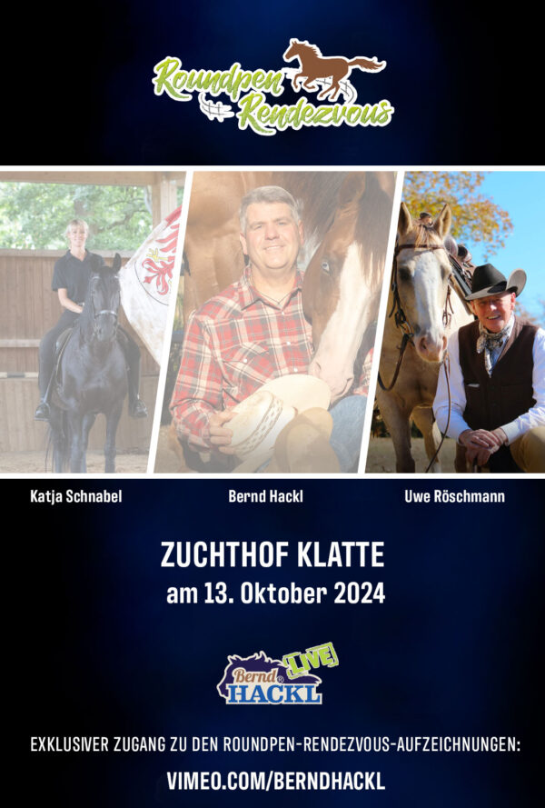 Roundpen Rendezvous Zuchthof Klatte Lastrup 2024: Uwe Roeschmann (Aufzeichnung/Online-Streaming)