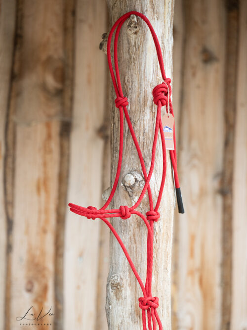 Knotenhalfter / 7P-Ranch-Brand / Standardgröße / Medium Stiff / rot